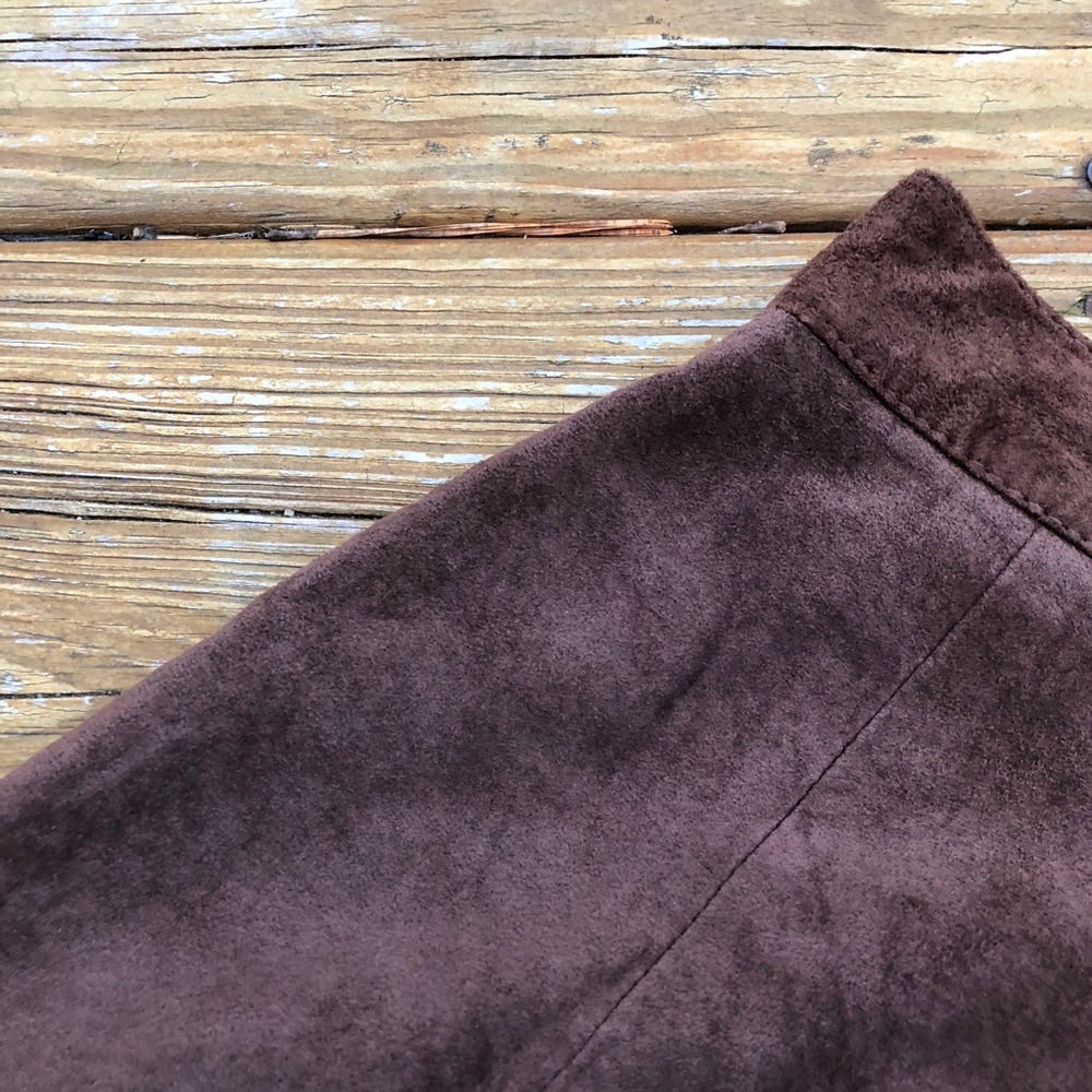 Vintage Ann Taylor brown suede midi pencil skirt 4 - Picture 3 of 7